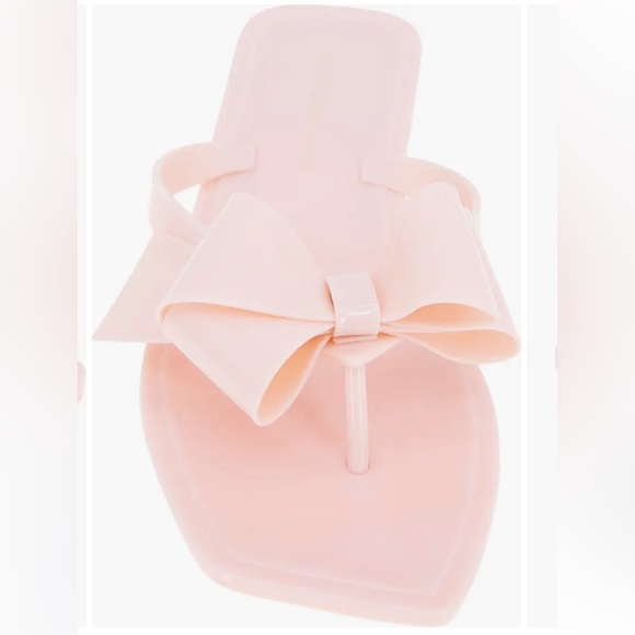 NWT BCBGeneration Lima Jelly Bow Sandals | Baby Pink Slip-On Flip Flops | Size 7 - Picture 2 of 7